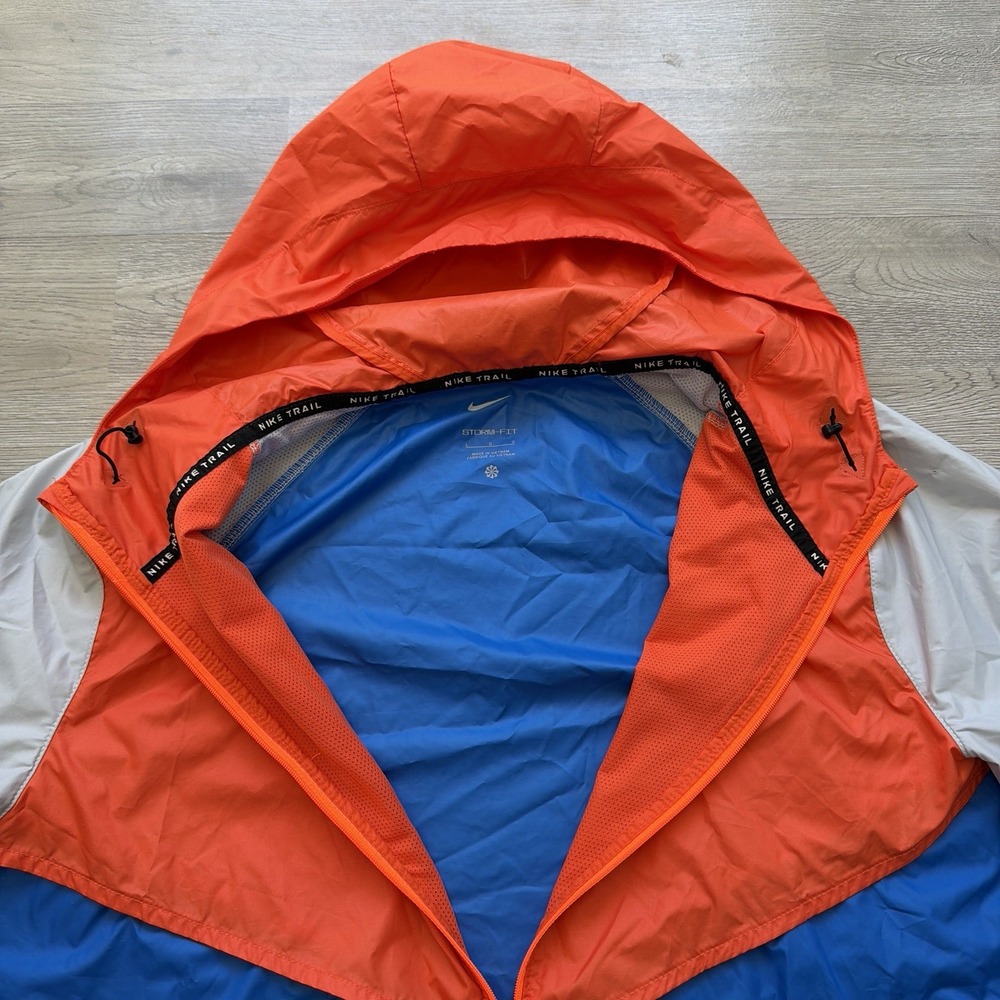Nike Trail Storm-FIT Hooded Jacket Mens L Orange Blue CZ9054-869 - Picture 4 of 13